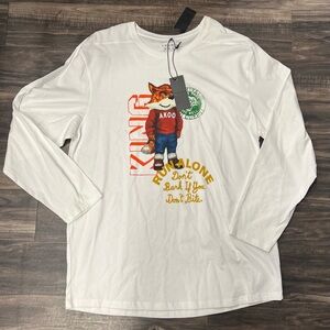 5XL Men’s AKOO White Long Sleeve Graphic Tee new with tags